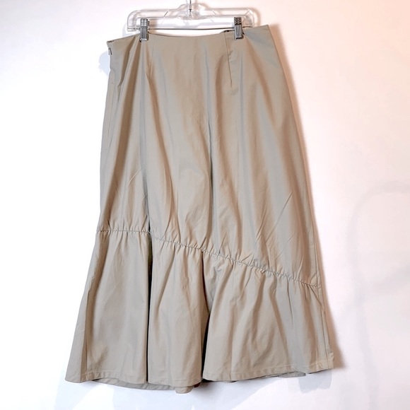 Halogen Ruffle Front Midi Skirt Tan Thread - Picture 6 of 6